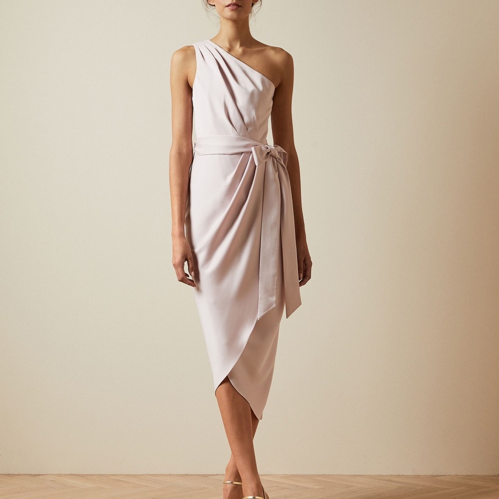 Ted Baker Elegant One-Shoulder Lt Pink Dress